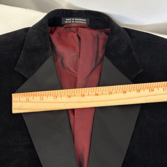 Stafford Velveteen Blk Tux Prom Formal Jacket Vtg Authentic 90’s Sz 46R - Picture 12 of 16